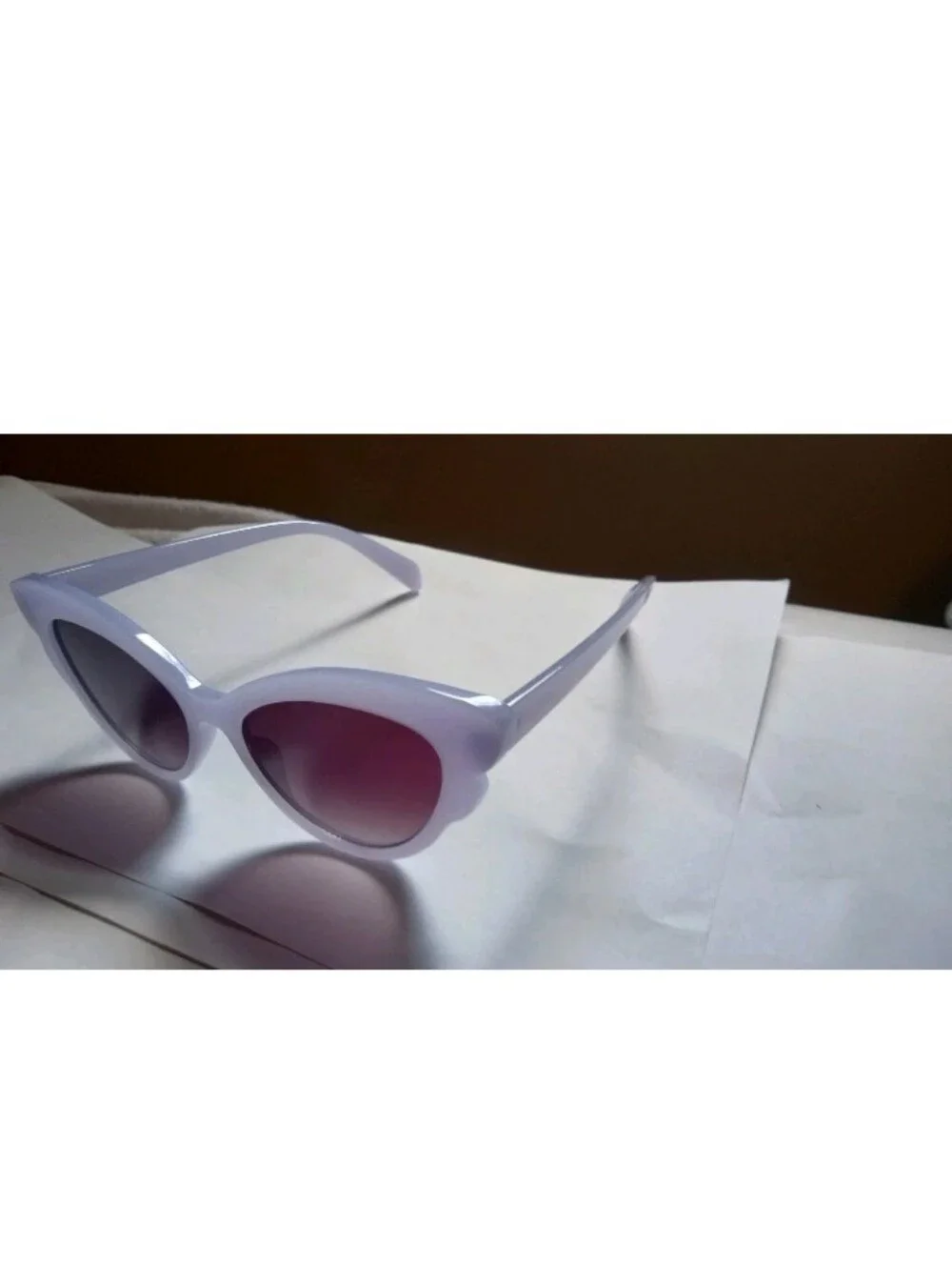 Women's Purple Cat Eye Sunglasses Plastic Frame Gradient Tinted Purple Lenses
